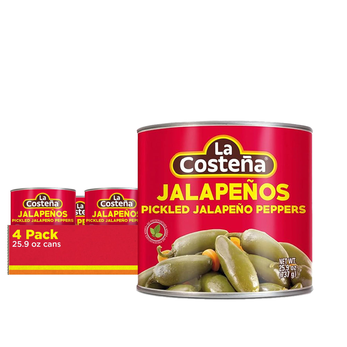 La Costea Whole Jalapeo Peppers 26 oz (4-Pack)