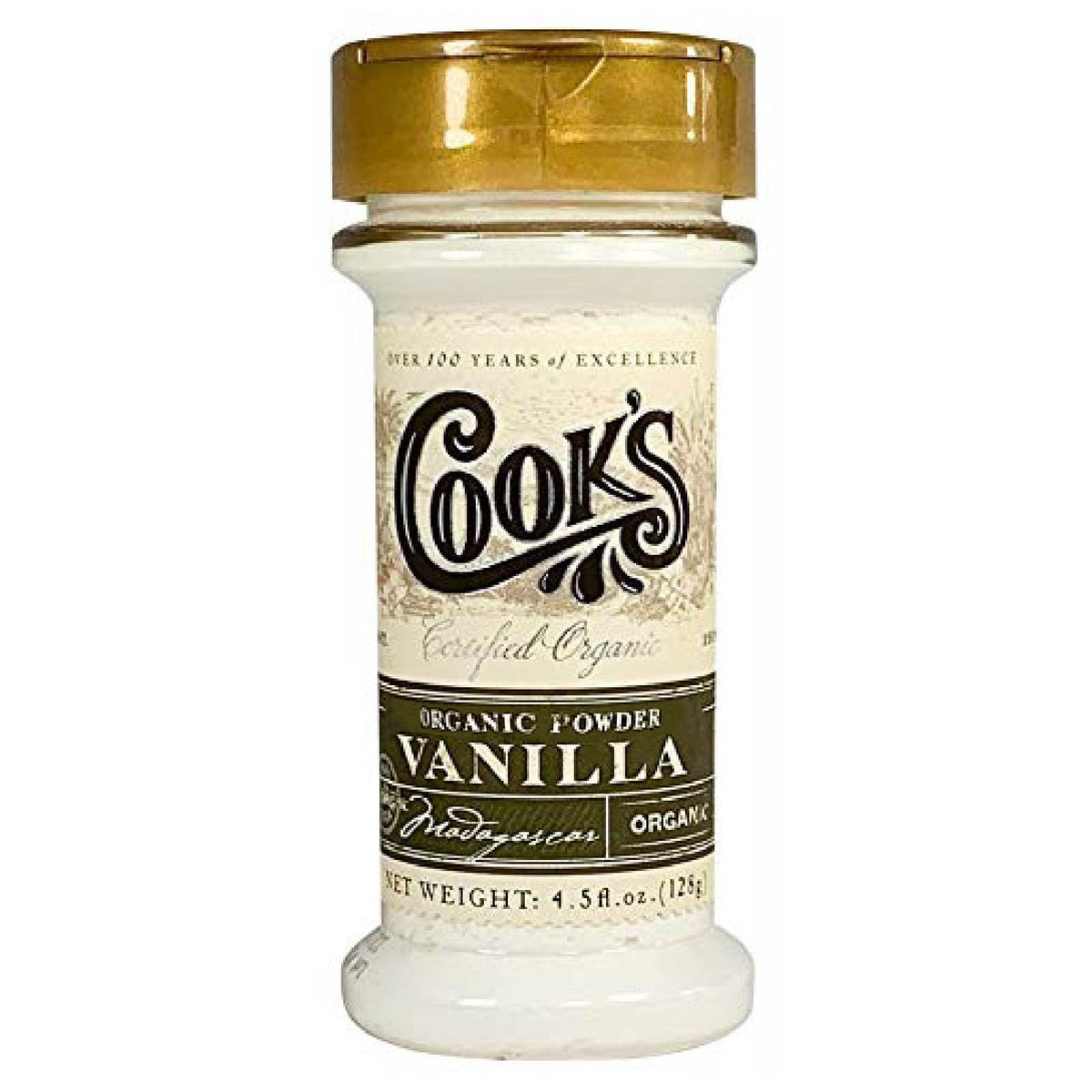 COOKS Organic Vanilla Powder, Gourmet Fresh Premium, 4.5 oz