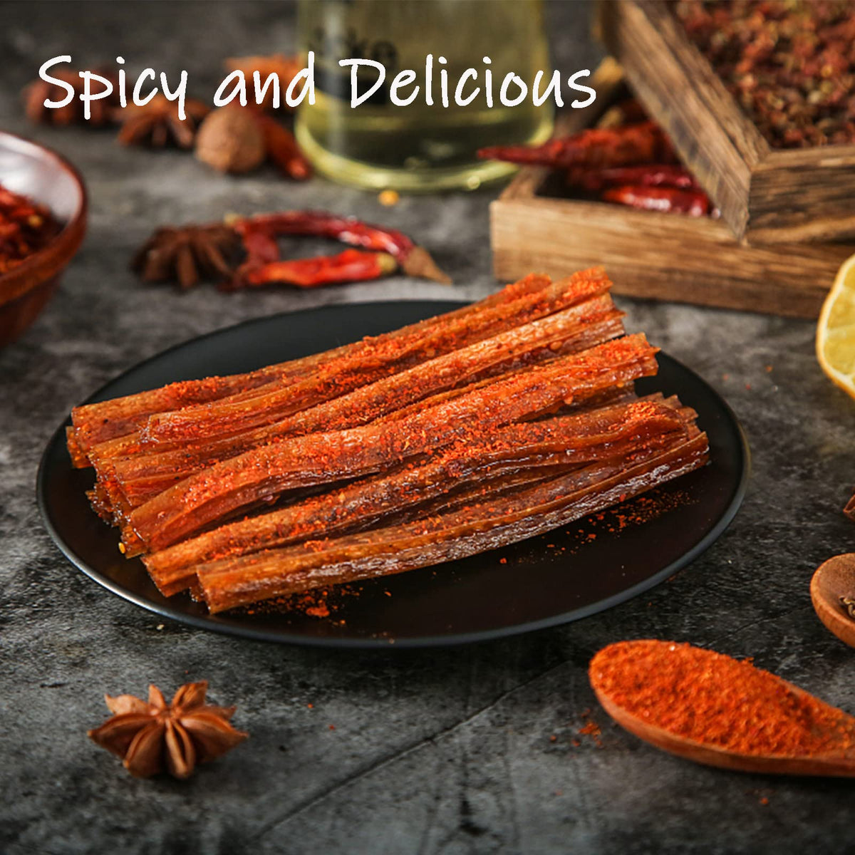 Noble Createaprototype Spicy Gluten Strips Snack - 5 Piece Set, White, Handmade, Vegan, Classic Chinese Flavour