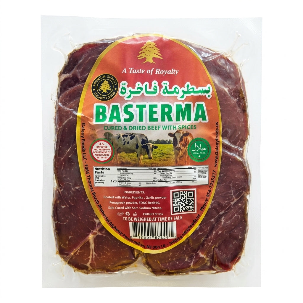 Galaxy Foods Basterma 12oz - Cured & Dried Beef with Spices