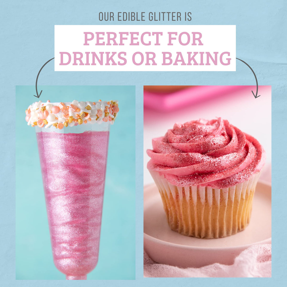 Sweets Indeed, Edible Glitter, Perfect for Drinks, Cocktails, Beverages & Cake Decorating, Dessert Cake Topper, Gift, 4 grams (B