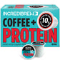 Incredibrew Coffee Keto Friendly with No Sugar; Medium-Dark Roast, Recyclable Pods, 10 Count Pods (10 Pods, Protein)