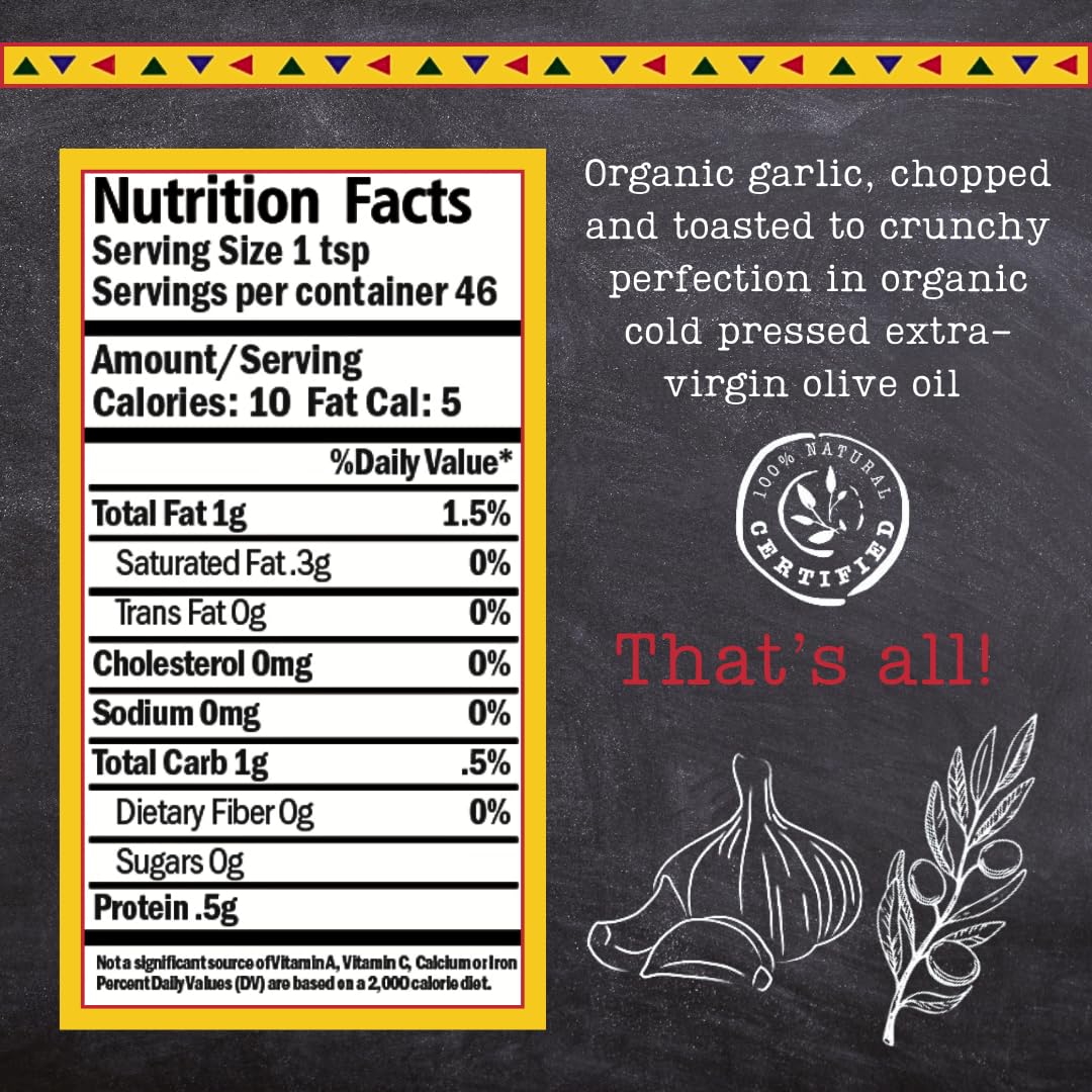 Organic Garlic Gold Nuggets, Crunchy Roasted Garlic Seasoning Granules, Sodium Free no MSG Free, Vegan Keto Paleo Friendly Food,