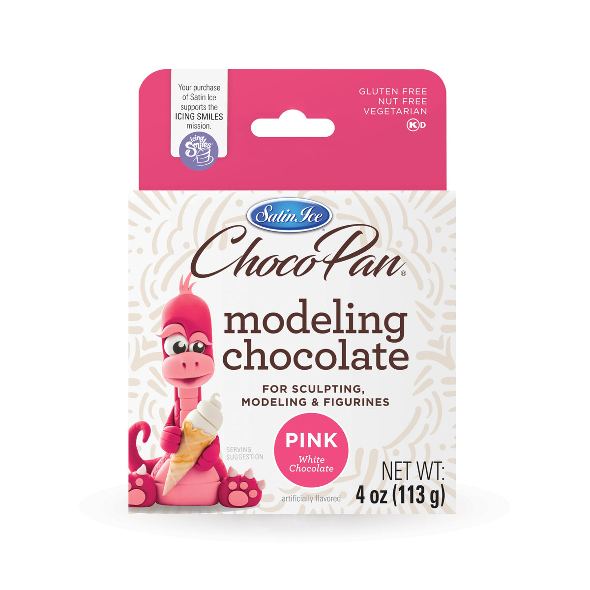 Satin Ice ChocoPan Pink Modeling Chocolate (4 Ounce) For Cake Decorating