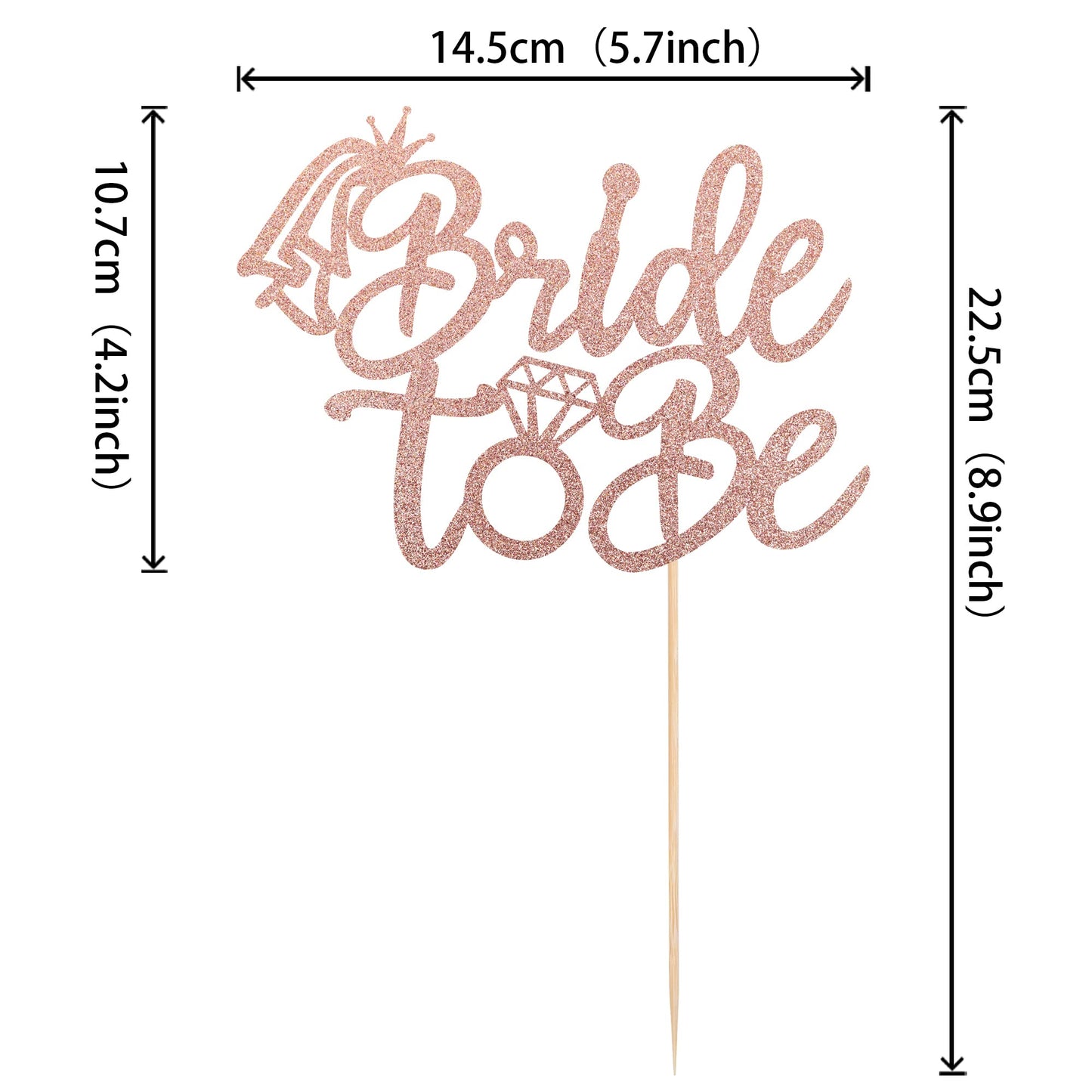 1 Pcs Bride To Be Cake Topper With Glitter Ring Bridal Shower Cake Pick Decorations For Wedding Engagement Theme Bachelorette Pa