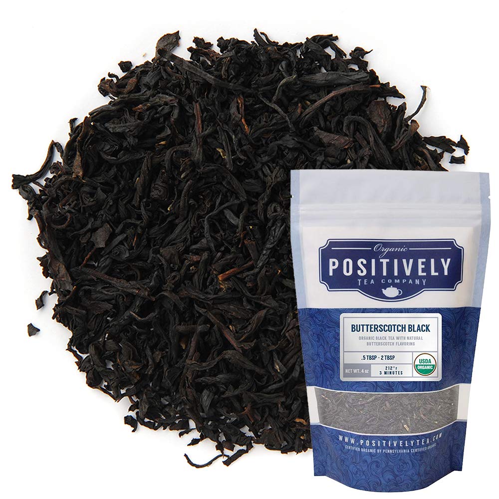 Organic Positively Tea Company, Butterscotch Black Tea, Loose Leaf, 4 Ounce