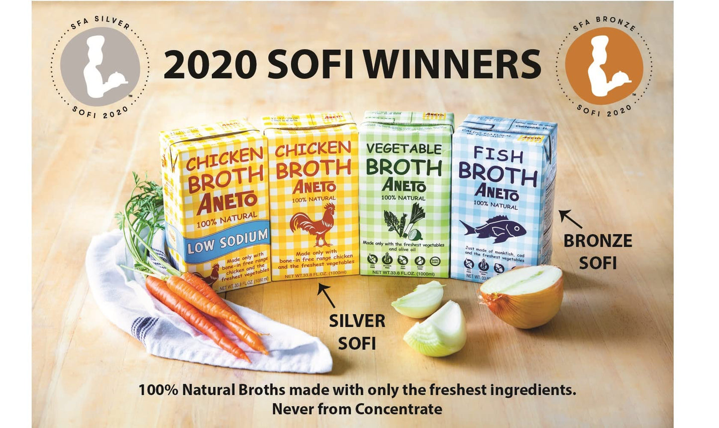 Aneto 100% Natural Chicken Broth, 33.83 Ounce (1 Pack)