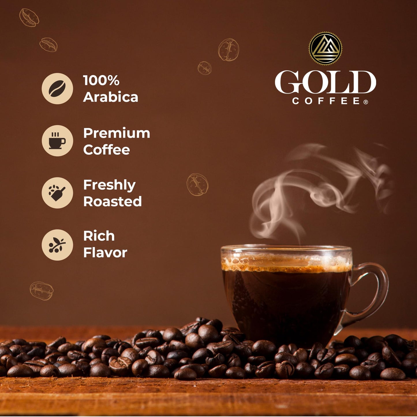 GOLD COFFEE COMPANY Kanaloa Blend Medium Roast Whole Bean Coffee Pack of 4 - 16 Ounce