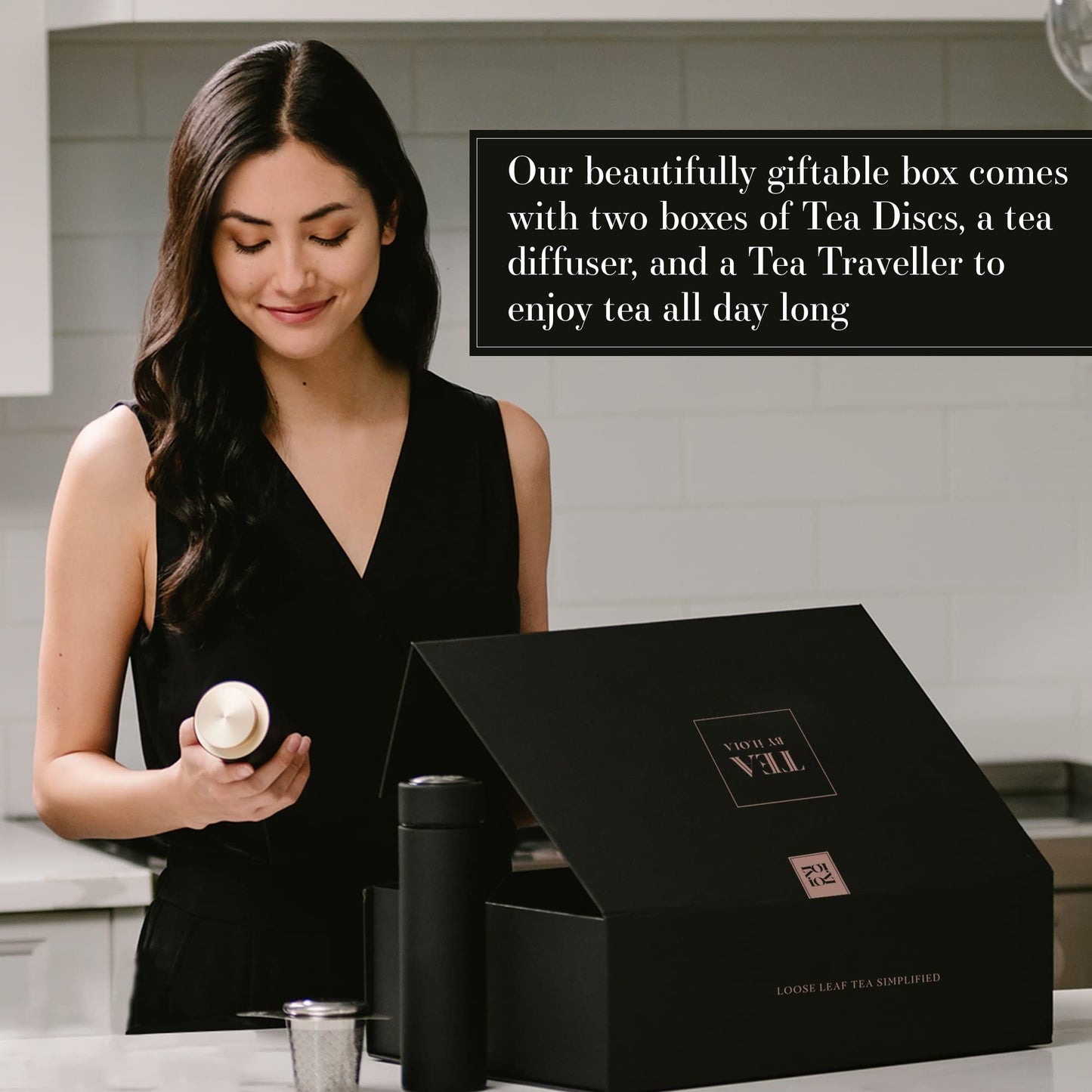 iLOLA Tea Disc Essentials Box Set - Includes Thermos, Infuser, English Breakfast & Lemon Ginger Tulsi Organic Loose Leaf Tea