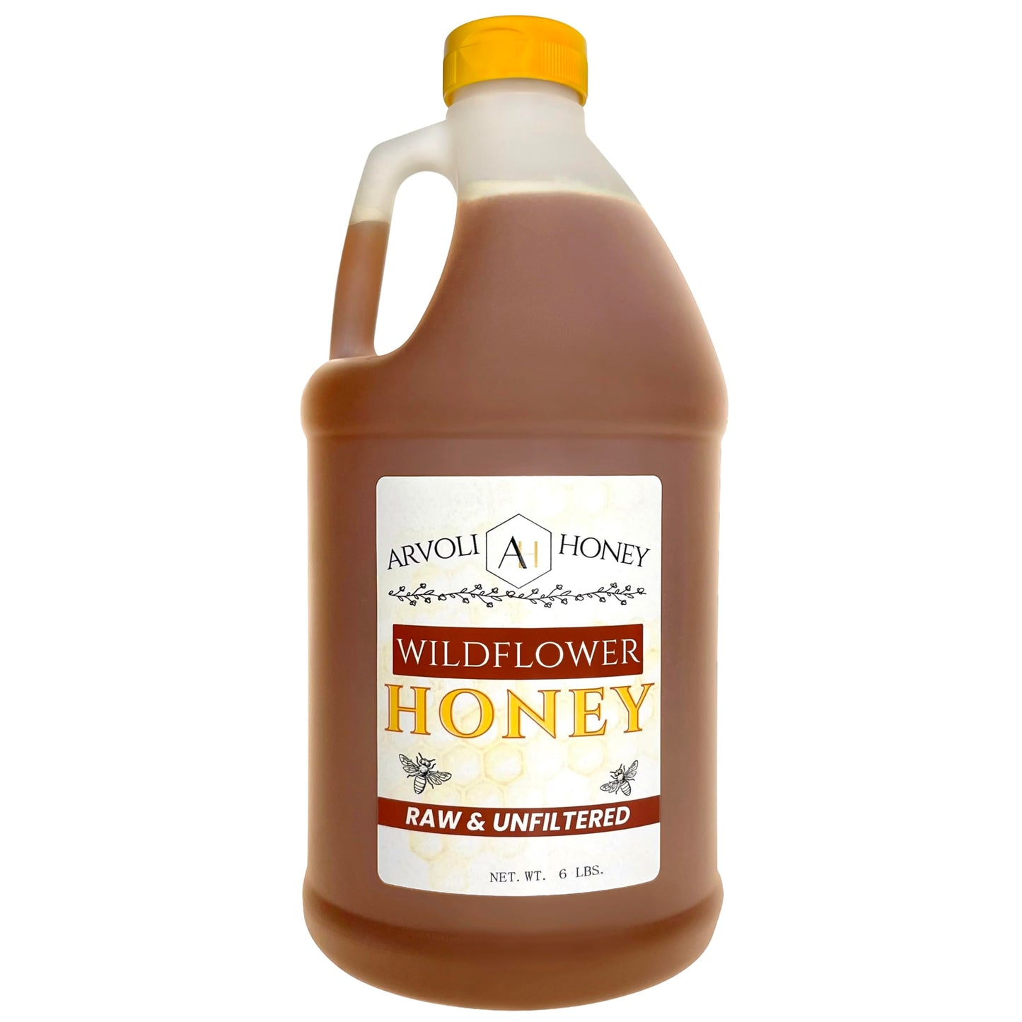 Arvoli Bulk Raw Honey - 6 LBS, 96 Ounce Pack, Half Gallon