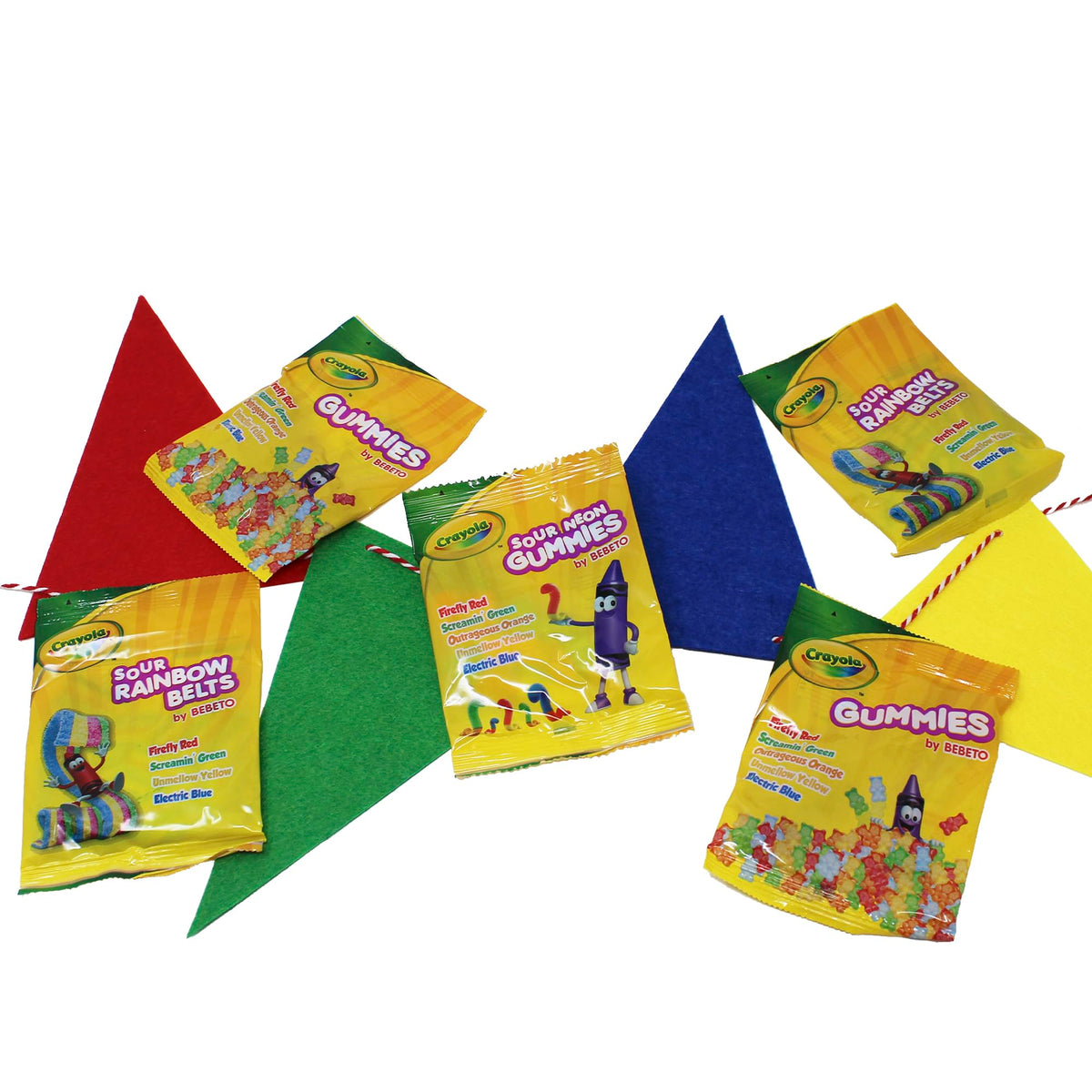 Crayola Assorted Gummy Variety Pack, Back to School & Halloween Treat - Candies with Real Fruit Juice - Sweet & Sour Candy Mix -