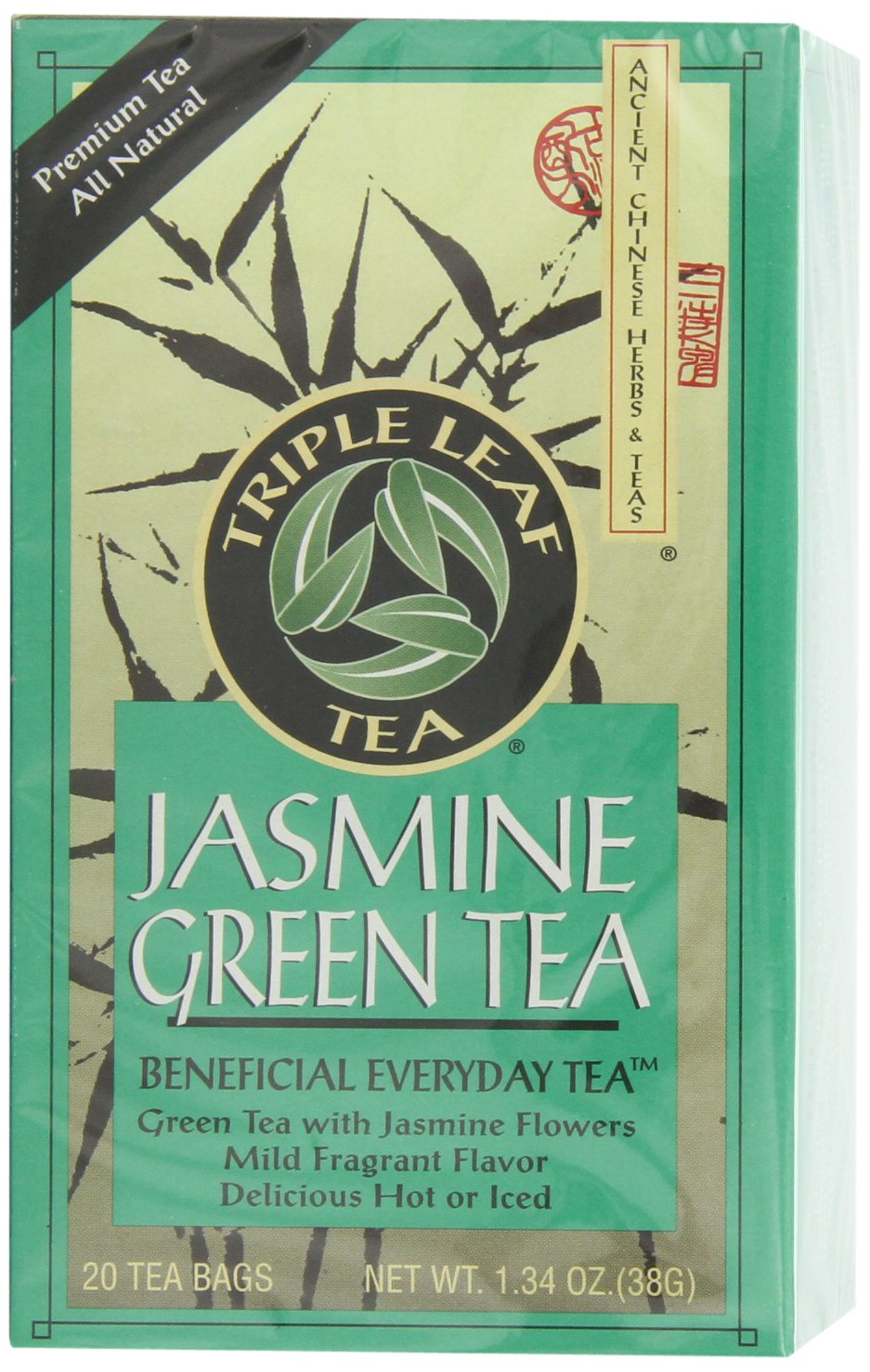 Triple Leaf Tea, Jasmine Green Tea, 20 Tea Bags (Pack of 6)