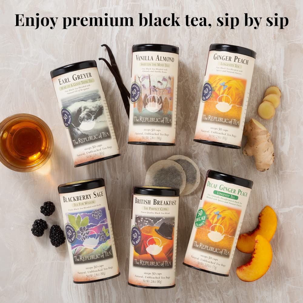 The Republic of Tea Mango Ceylon Black Tea, 250 Count, Metabolic Frolic Tea Bags
