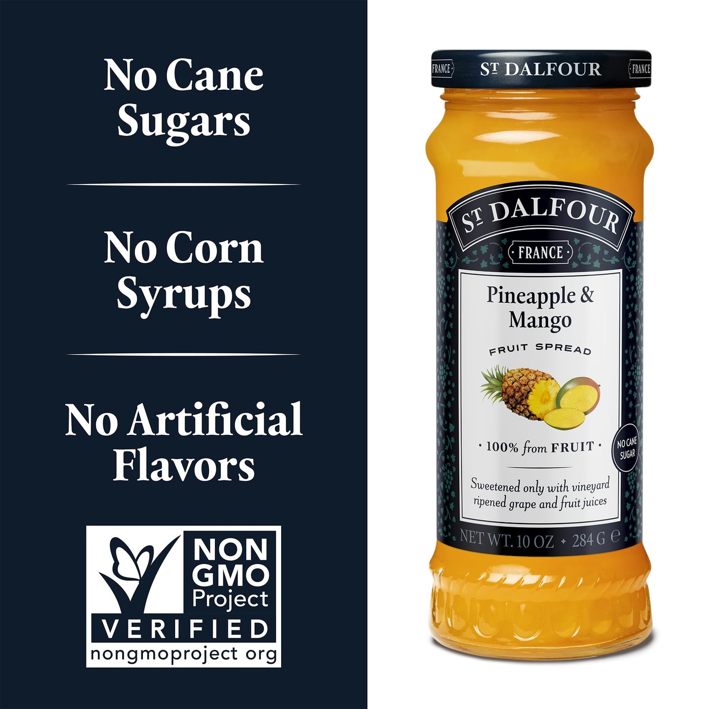 St. Dalfour Pineapple & Mango Fruit Spread, 10 Ounce