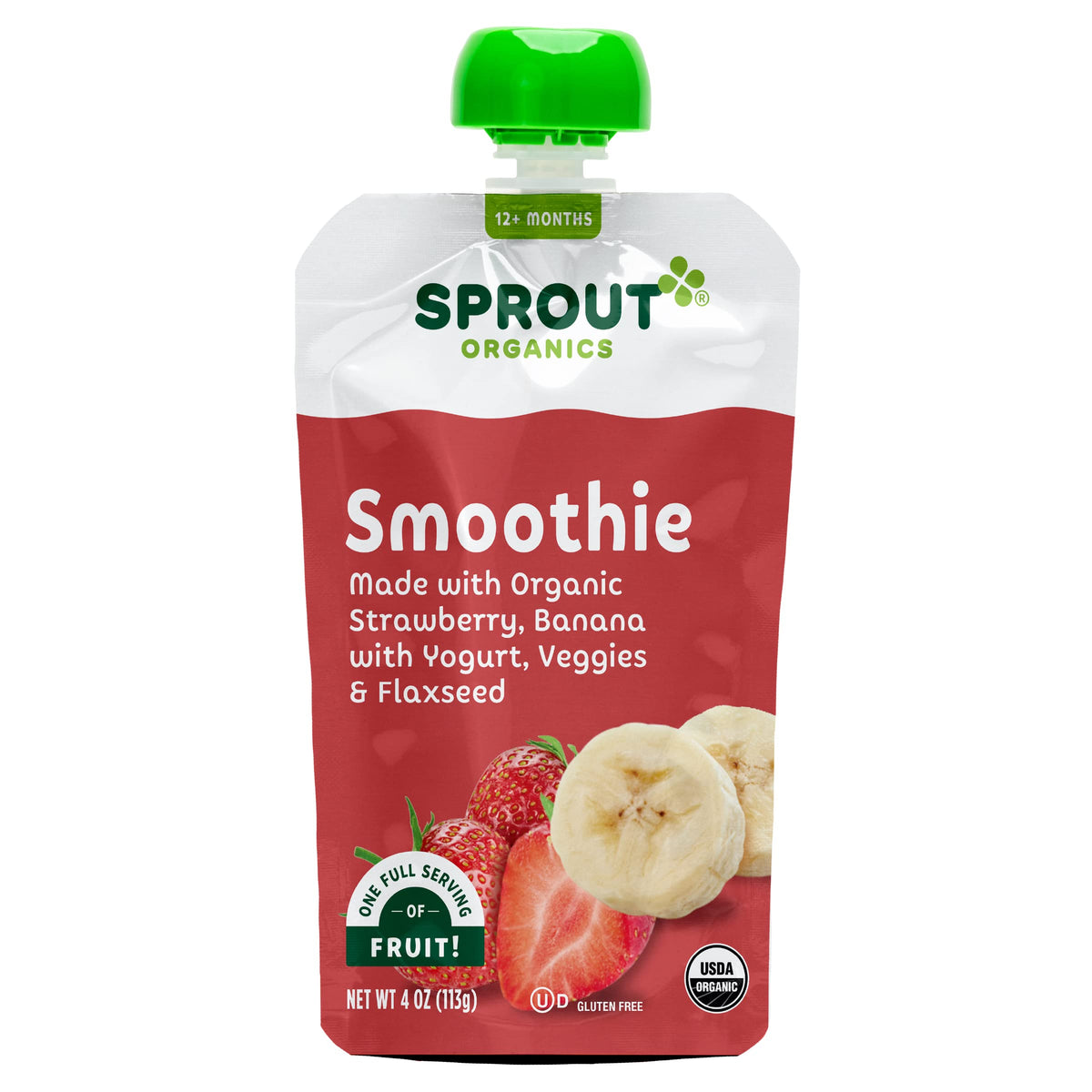 Sprout Organic Strawberry Banana & Yogurt, 4 Oz Pouch
