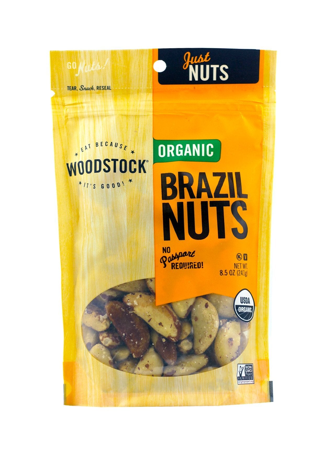 Woodstock Farms Organic Brazil Nuts, 8.5 Ounce Bags (Pack of 2)