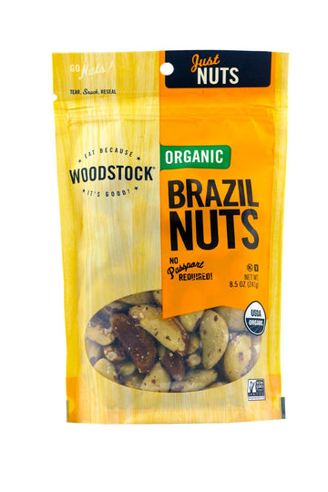 Woodstock Farms Organic Brazil Nuts, 8.5 Ounce Bags (Pack of 2)
