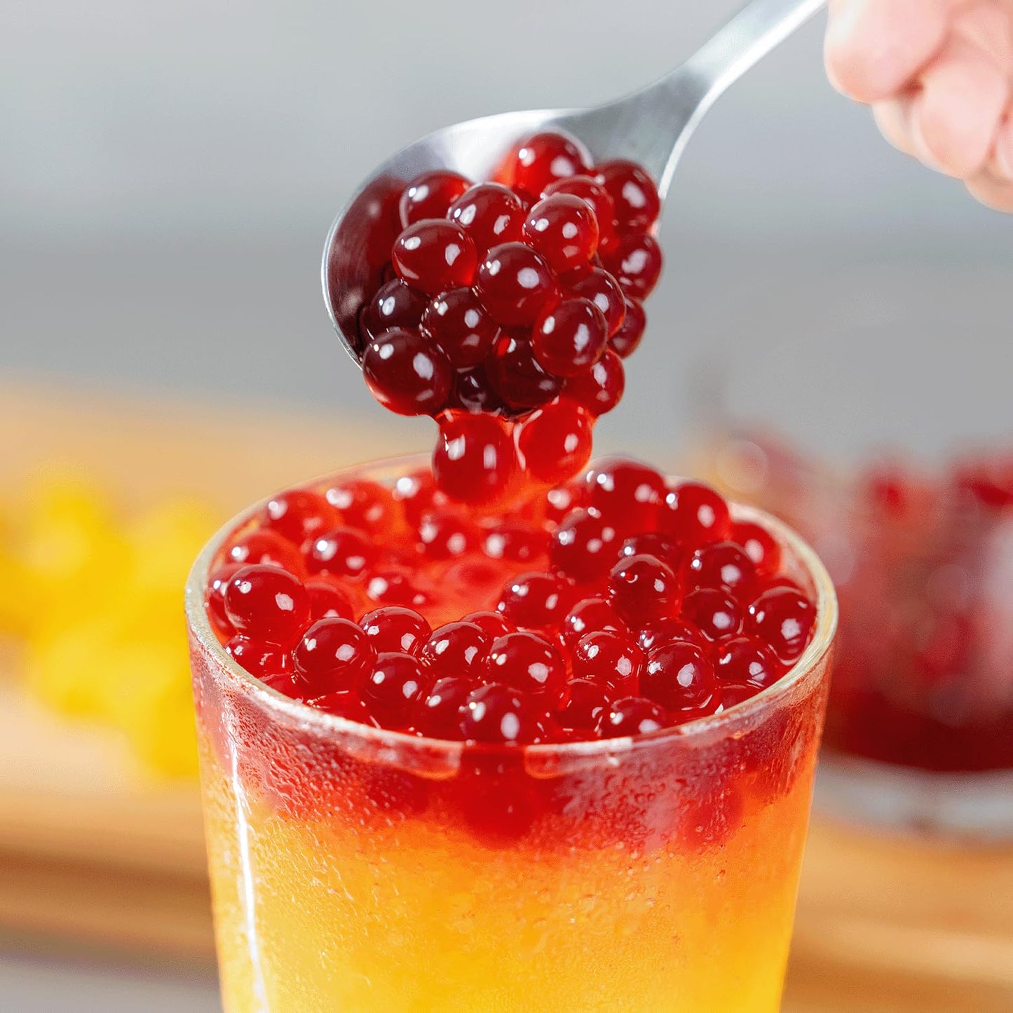 Tea Zone [7 Pounds] Dragon Fruit Popping Pearls for Boba Tea Beverages, Sweets, Ice Cream Topping | B2065