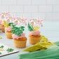 Gyufise Jungle Animal Cupcake Toppers, 36 Pcs, Pink Paper Picks for 2nd Birthday & Baby Shower Decorations