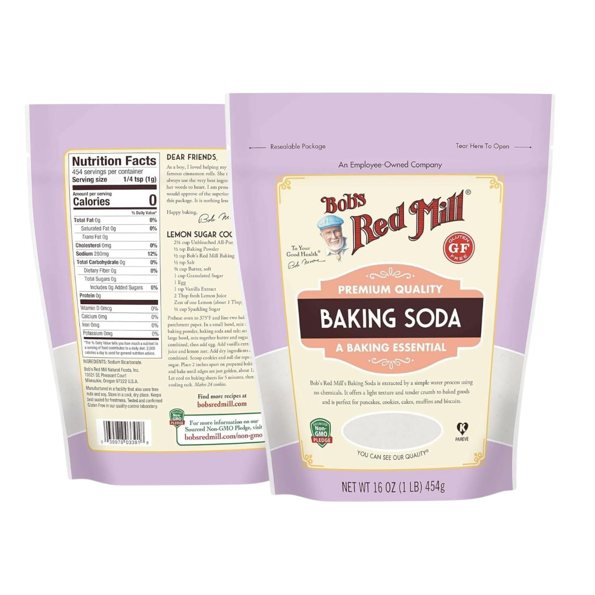 JD Bargain Outlets Baking Soda, Aluminum-Free, Gluten-Free, 16 oz, Non-GMO, Vegan, Kosher