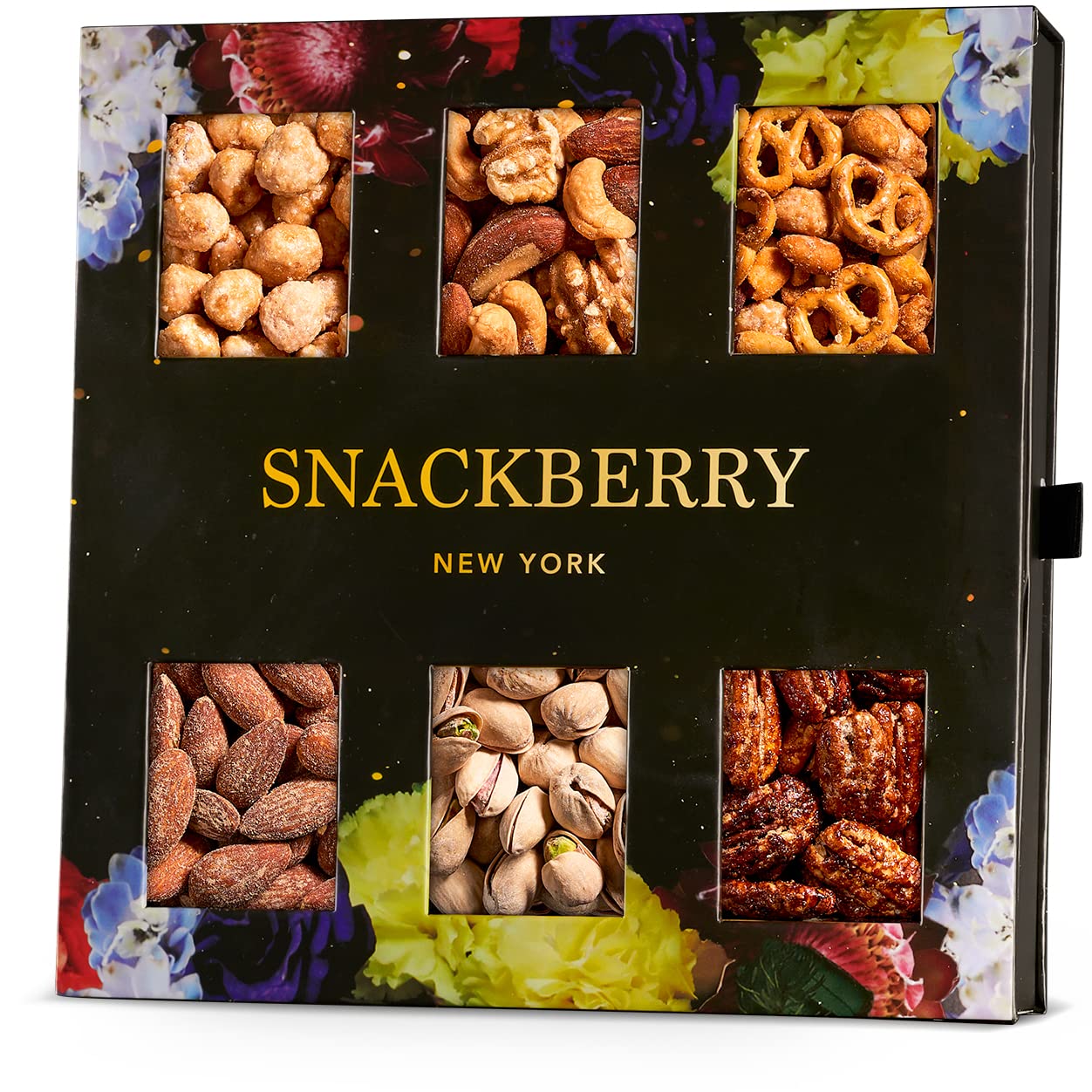 Snackberry Holiday Mixed Nuts Gift Basket - Elegant Drawer Box, Kosher Snack Gift for Men & Women, Perfect for Mothers Day & Birthdays