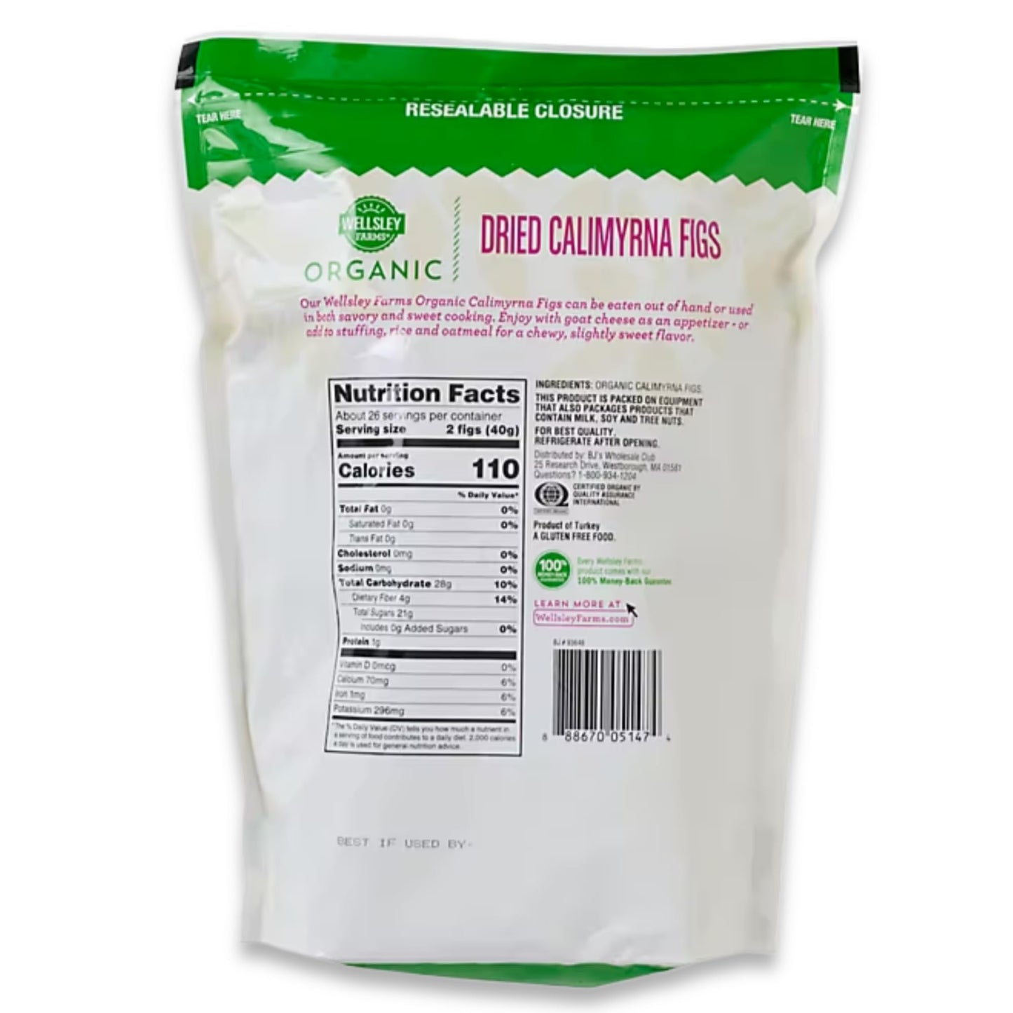 Wellsley Farms Organic Dried Calimyrna Figs, 36 Oz