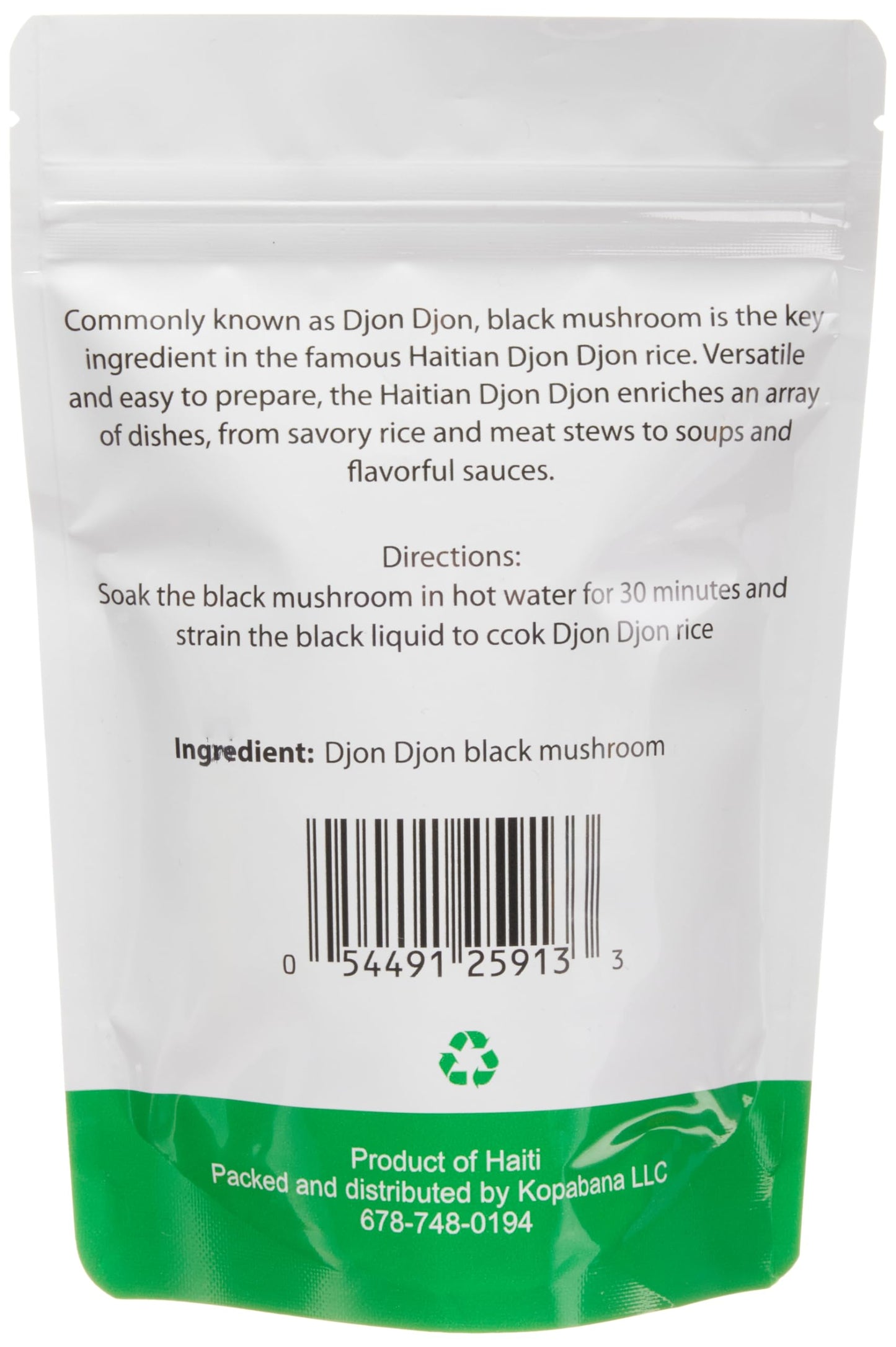 Kopabana Haitian Mushroom | Djon-Djon For Rice Cooking | 2Oz