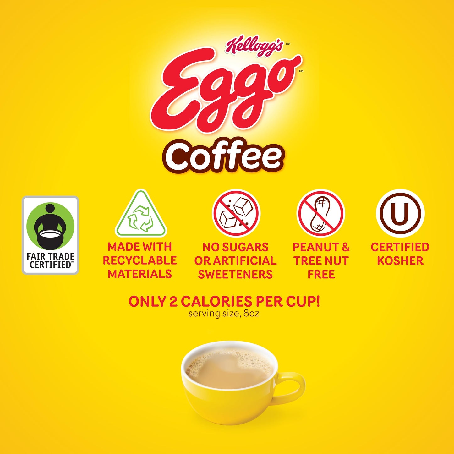 Eggo Waffle Flavored Coffee Pods Variety Pack for Keurig, Fair Trade Certified, 40 Count - Chocolate Chip, Cinnamon, Maple Syrup, Blueberry, Vanilla