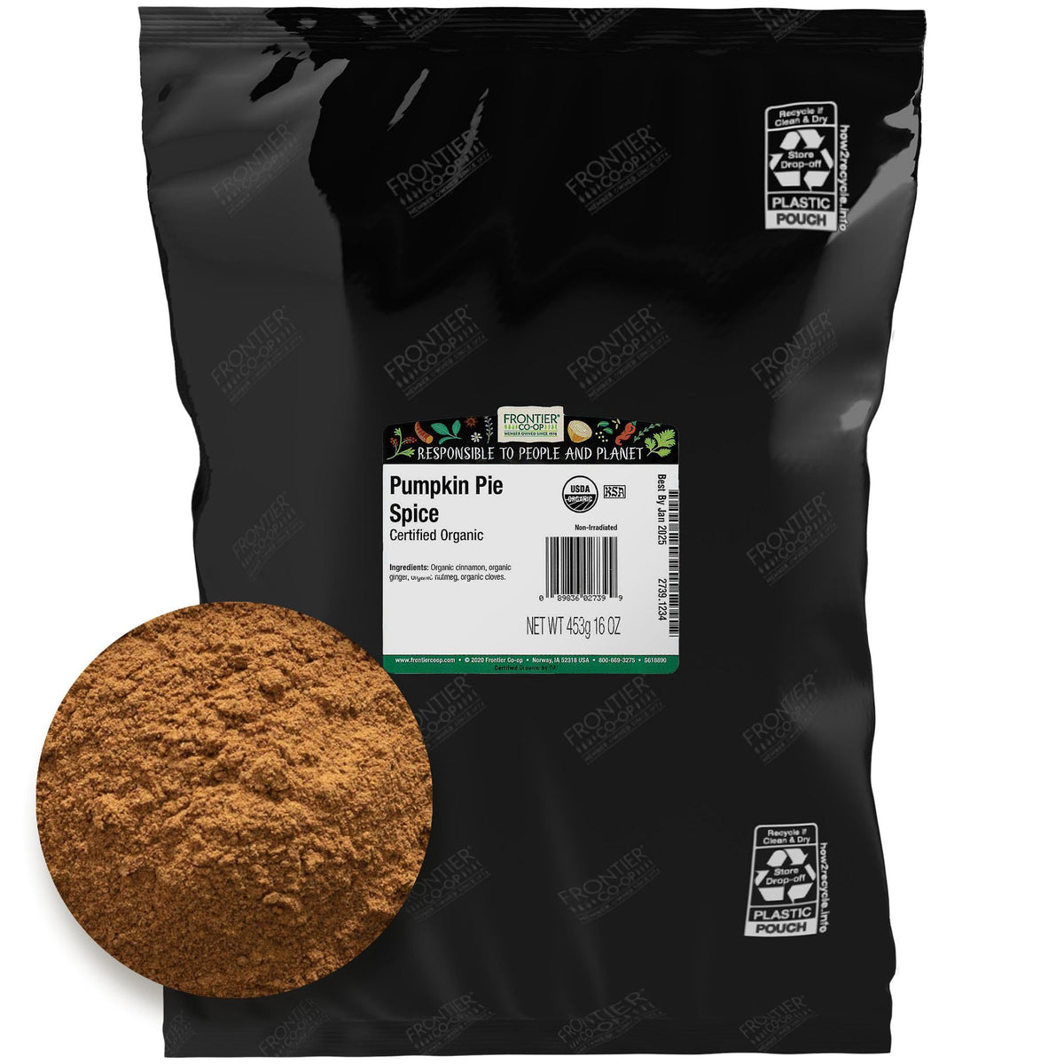 Frontier Co-op Organic Pumpkin Pie Spice, 16 Ounce, Nutmeg, Cloves, Ginger, Cinnamon, Kosher