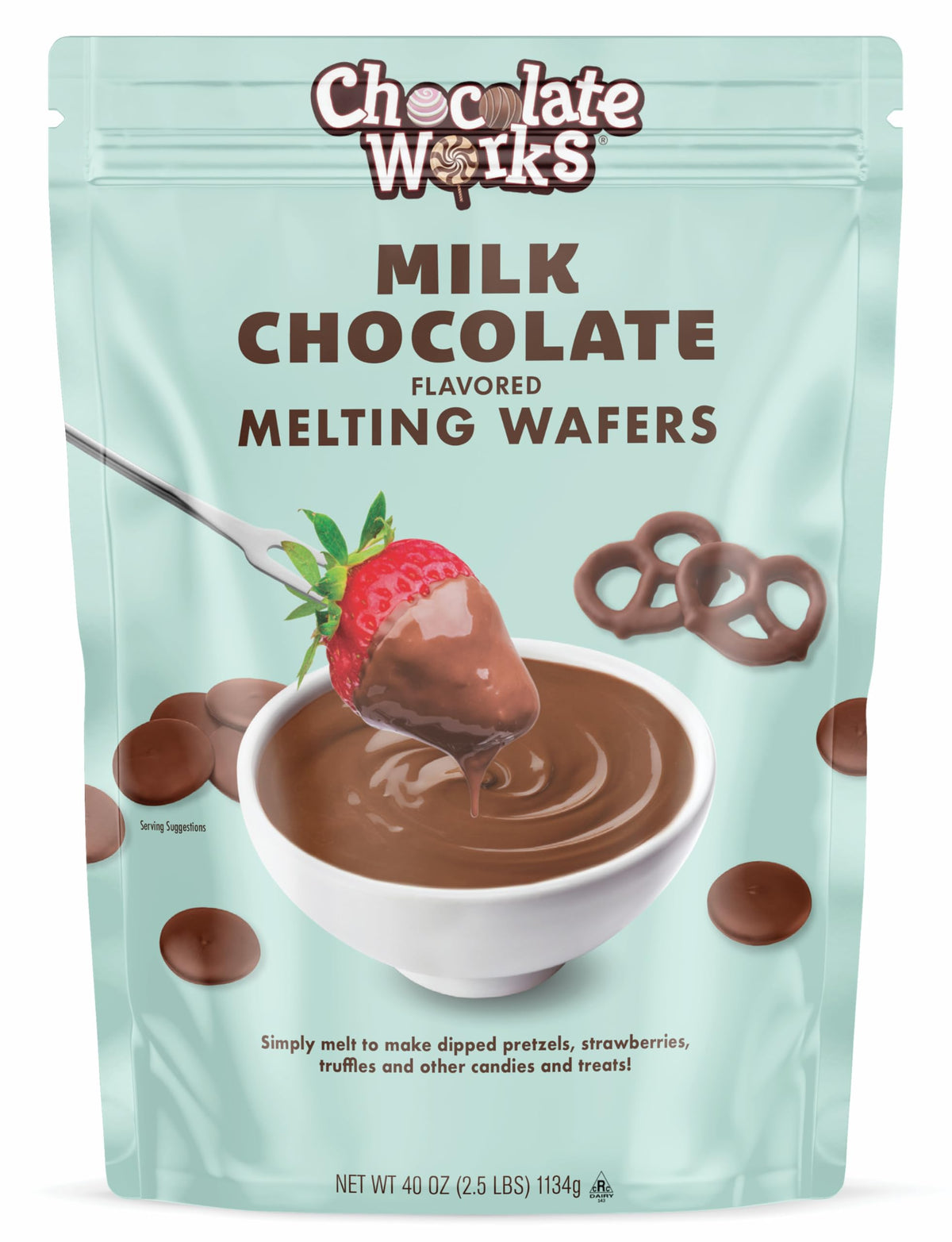 Chocolate Works Milk Chocolate Melting Chocolate Wafers, 2.5lb (Pack of 1)