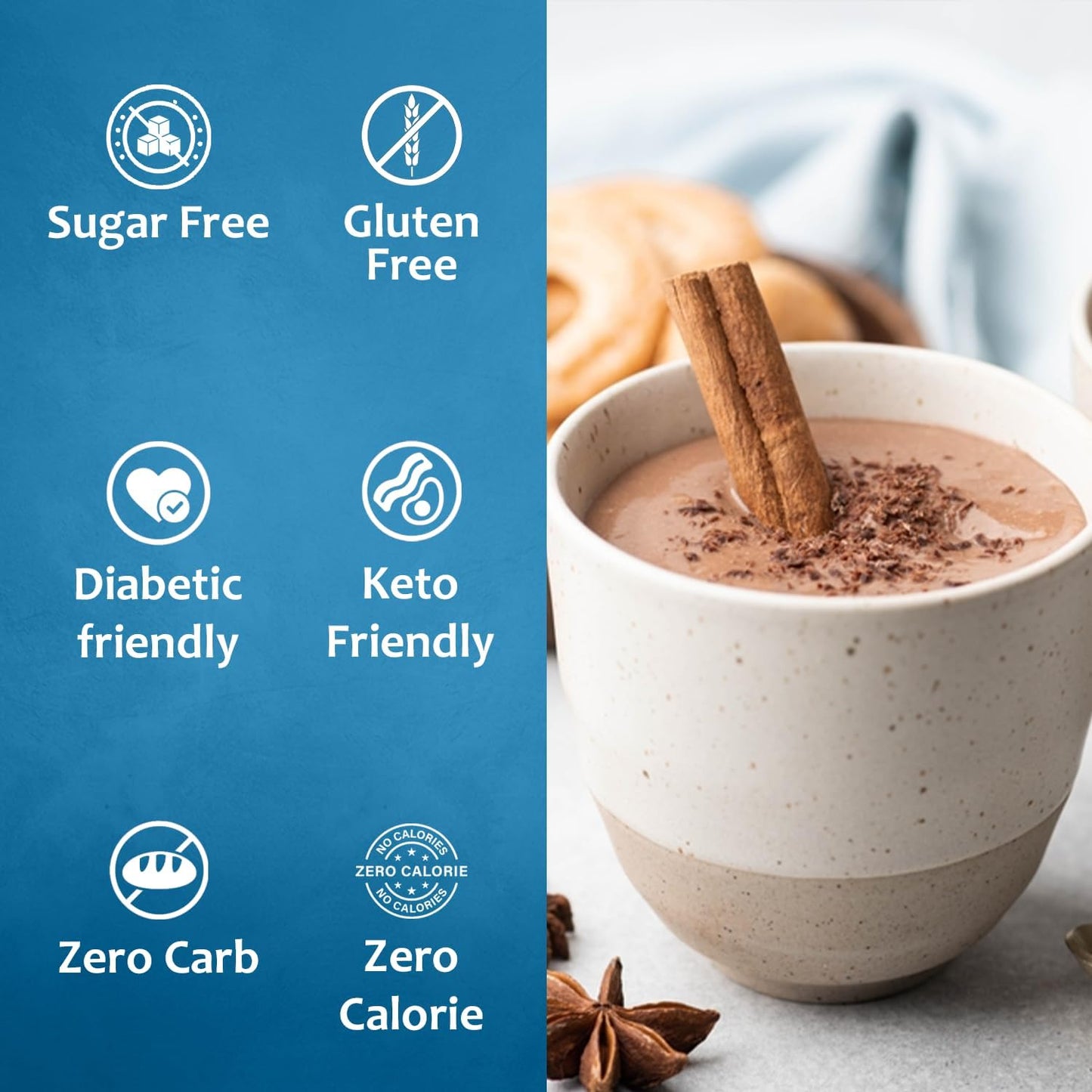 Syruvia Sugar-Free Cinnamon Dolce Syrup - 25.4 fl oz. Premium Coffee Flavoring Syrup. 0 Calories, Kosher, and Gluten-Free. Perfe