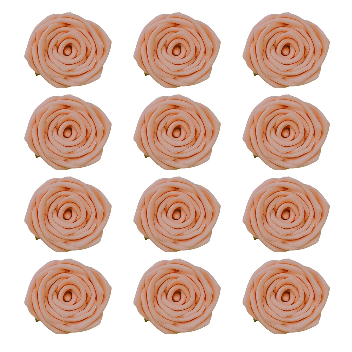Confect Edible Rose Topper | Pretty Peach Pearl Edible Rose Toppers For Cakes  Cupcakes & Doughnuts | Perfect For Cake Decorations & Cupcake - Vegan  Dairy-Free  Palm Oil-Free - Pack Of 12