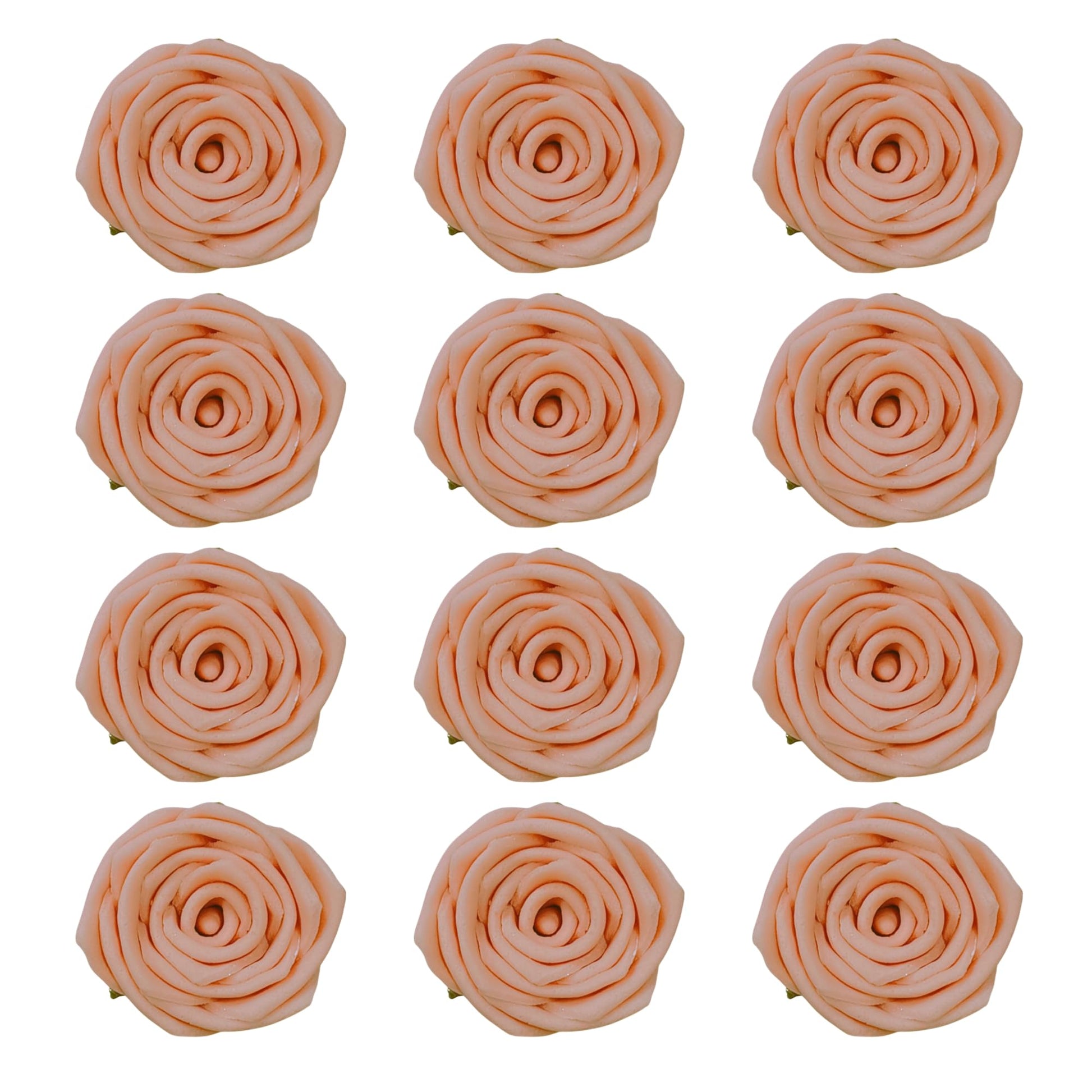 Confect Edible Rose Topper | Pretty Peach Pearl Edible Rose Toppers For Cakes  Cupcakes & Doughnuts | Perfect For Cake Decorations & Cupcake - Vegan  Dairy-Free  Palm Oil-Free - Pack Of 12