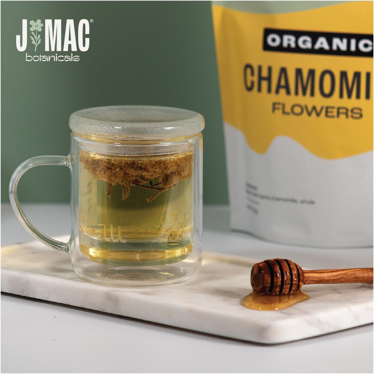 J MAC BOTANICALS Organic Chamomile Flowers Loose Leaf Tea, 4 oz