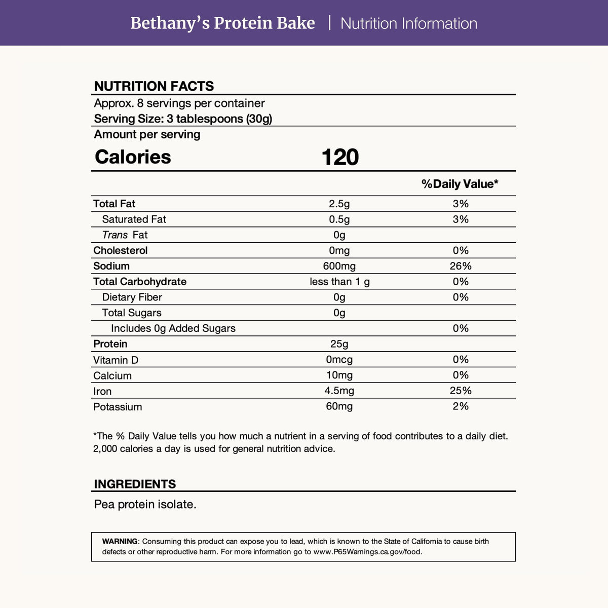 Nuzest Bethanys Pantry Plant Protein Bake Powder Flour Substitute for Baking 8.8 oz / 250 g