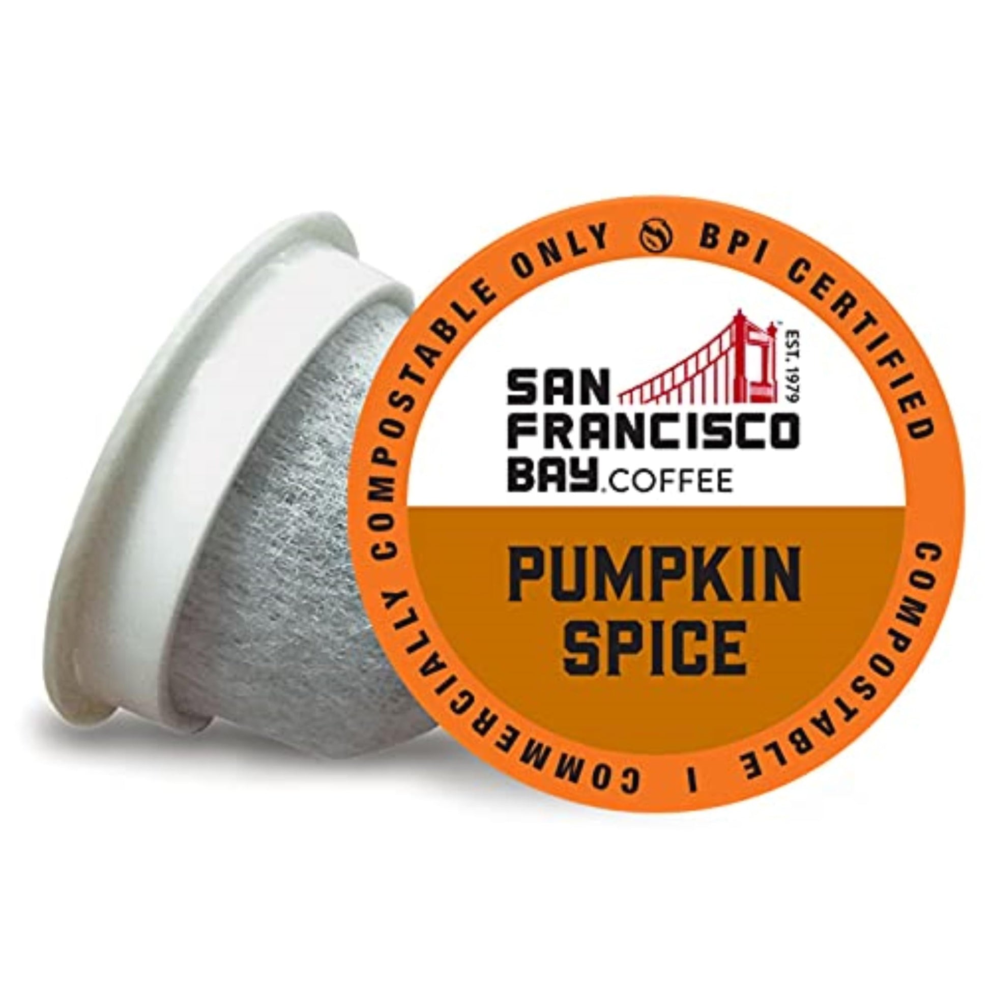 SAN FRANCISCO BAY Compostable Coffee Pods - Pumpkin Spice, Medium Roast, 80 Count, K Cup Compatible, Coffee