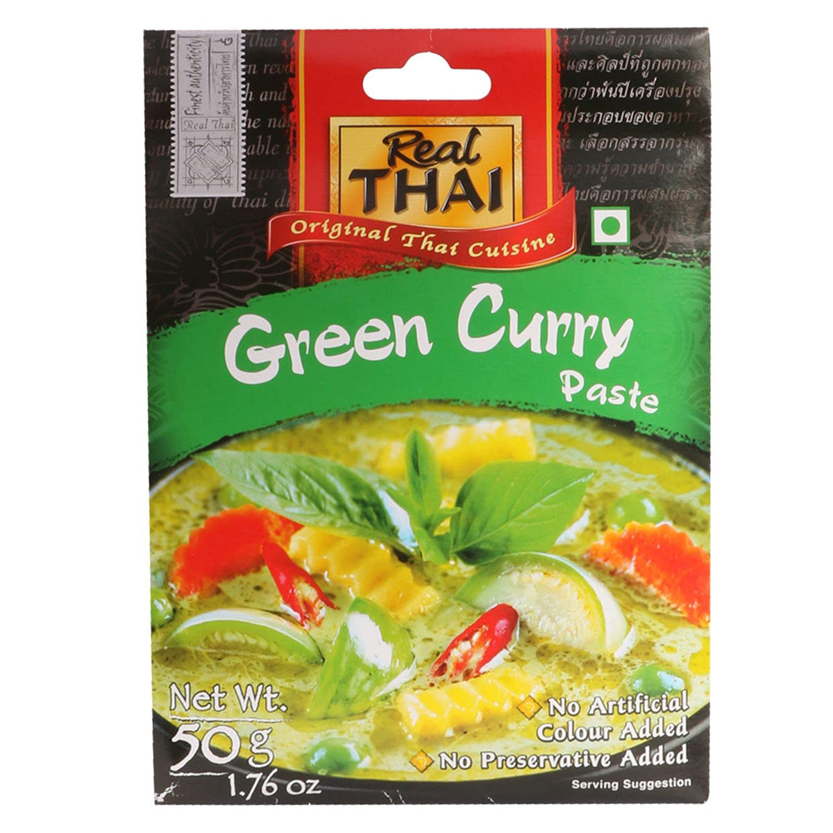 Real Thai Original Thai Cuisine Green Curry Paste, 1.76 Oz  50 G