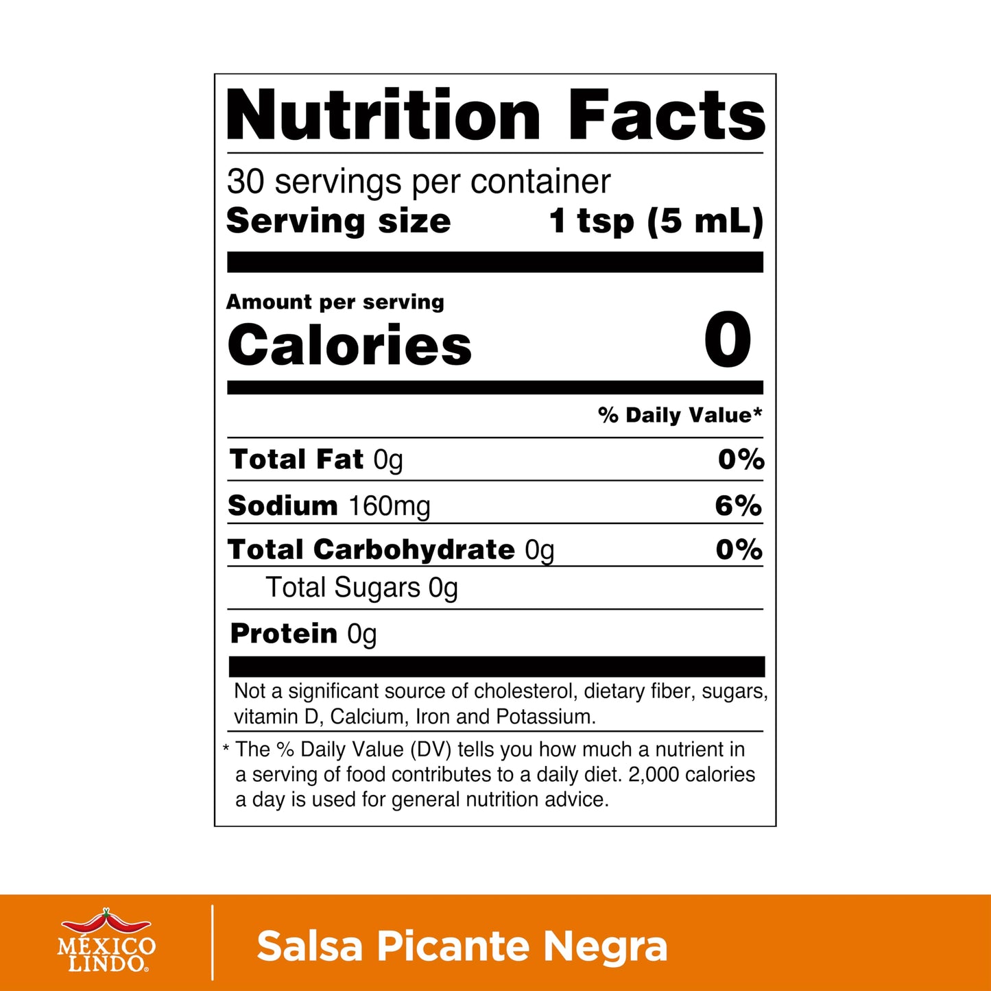 MEXICO LINDO Picante Negra Hot Sauce | Light & Spicy | 8,400 Scoville | 5 Fl Oz Bottle | Pack of 12
