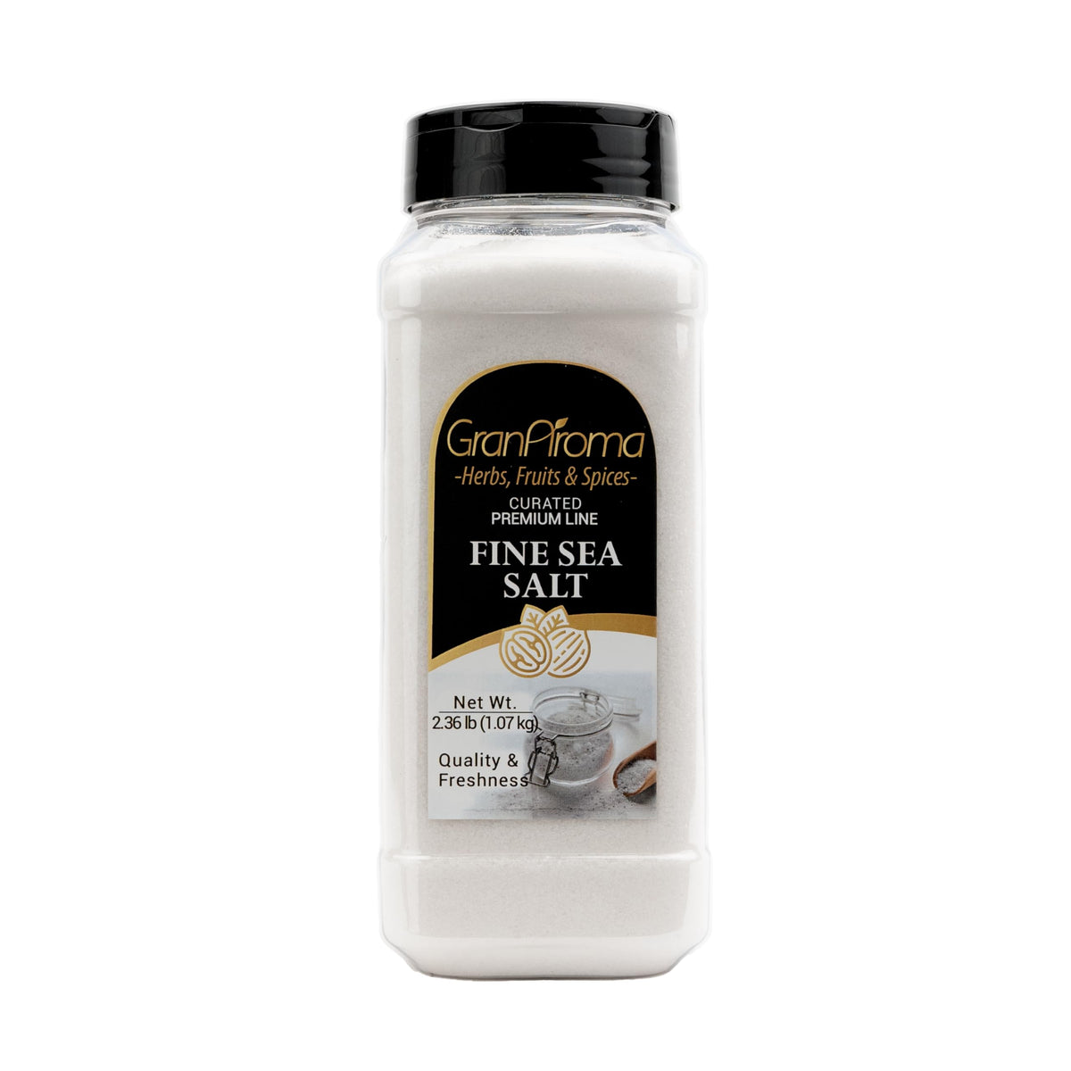 GranAroma Fine Sea Salt, Kitchen Essential, Garnish, Mediterranean Sea Salt (2.36 Pound)
