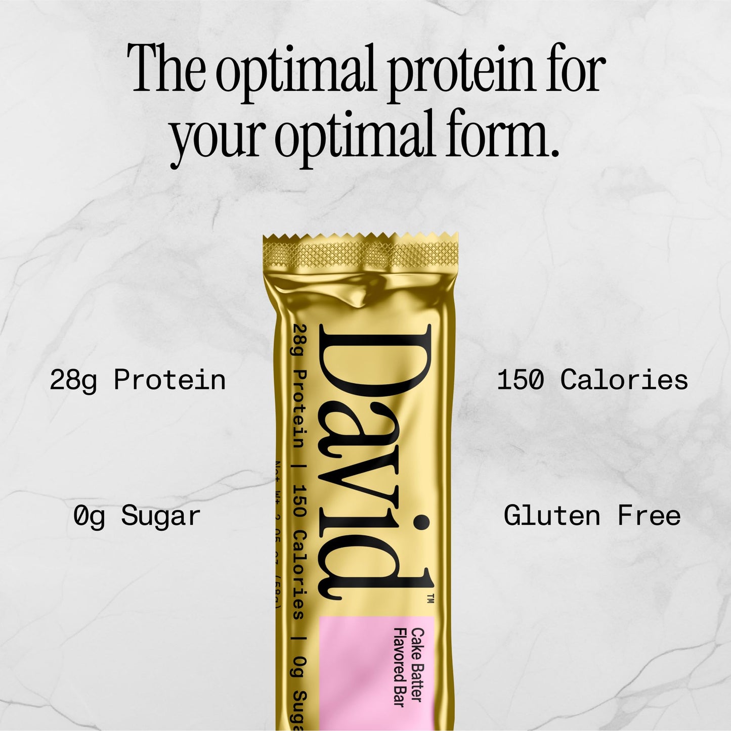 David High Protein Bars - Sugar Free, Low Carb, 28g Protein, 150 Calories, Cake Batter Flavor, Pack of 12, Light Brown