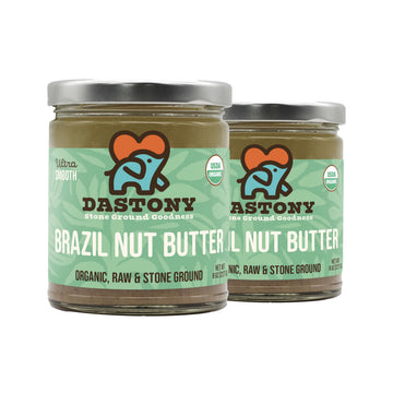 Dastony Organic Raw Brazil Nut Butter, Vegan, Non-GMO, Gluten-Free, 8 oz (Pack of 2)