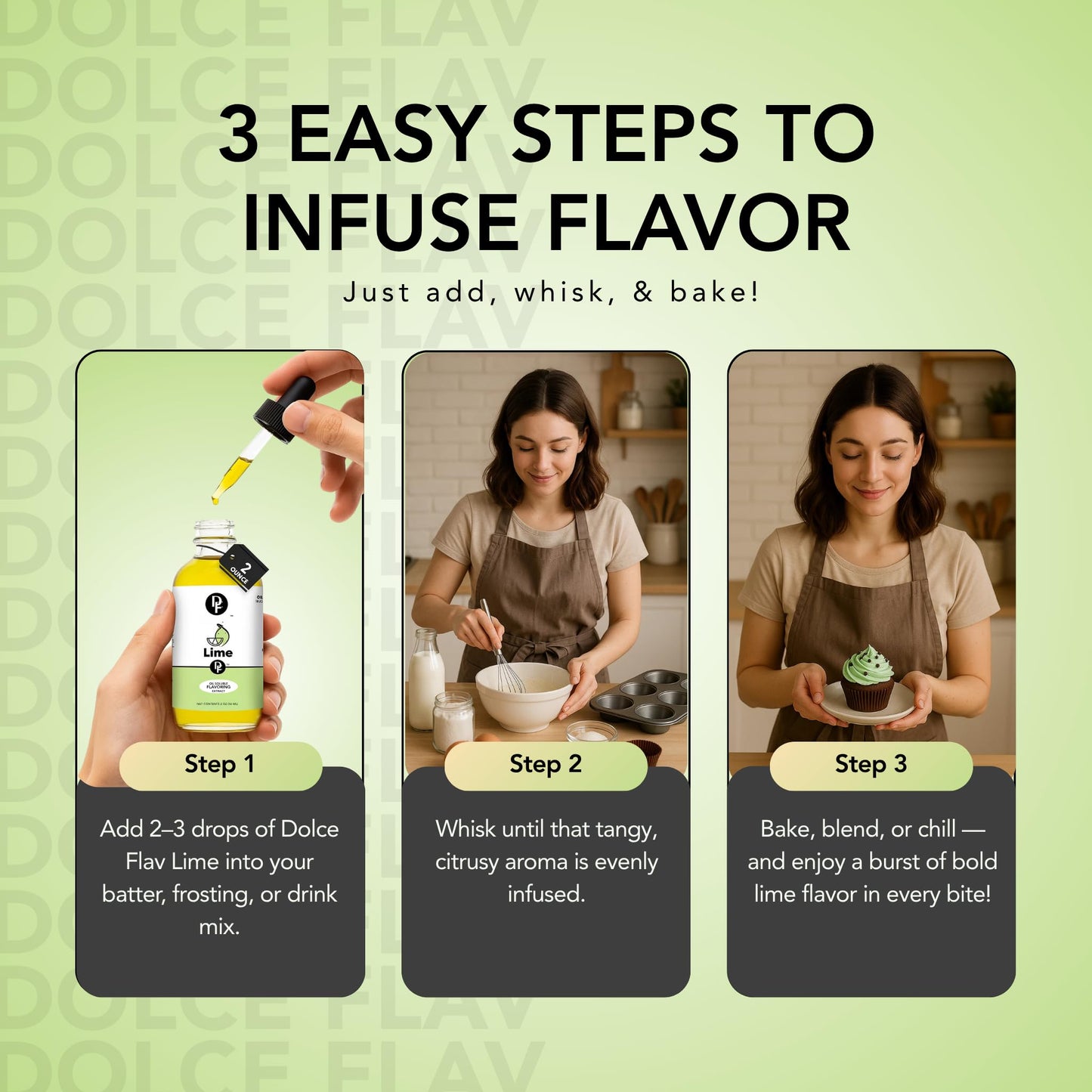 Dolce Flav Natural Lime Extract, 2 Ounce, Oil-Soluble, Kosher, Sugar-Free Flavor for Candy, Chocolates & Desserts