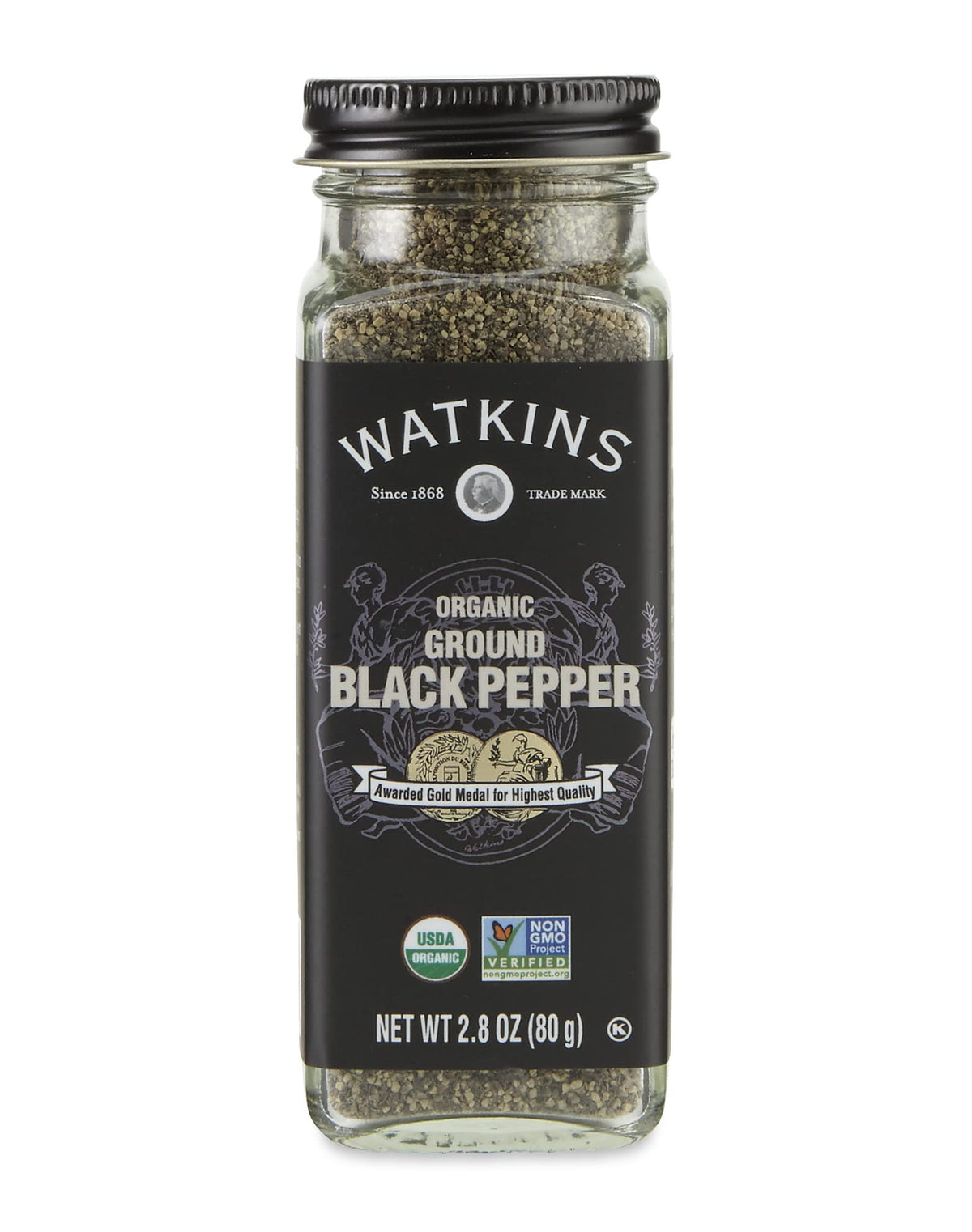 Watkins Gourmet Organic Spice Jar, Ground Black Pepper, 2.8 Ounce ., 2.8 Ounce