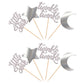 Rssta i Cupcake Toppers 36 Pack Glitter Moon Cloud Picks Gold Model XM245-gold for Baby Shower Birthday Wedding Party Decorations