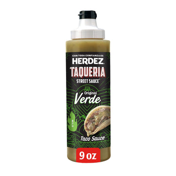 Herdez Taqueria Street Sauce Verde Taco Sauce, Squeeze Bottle, 9 oz, Pack of 8