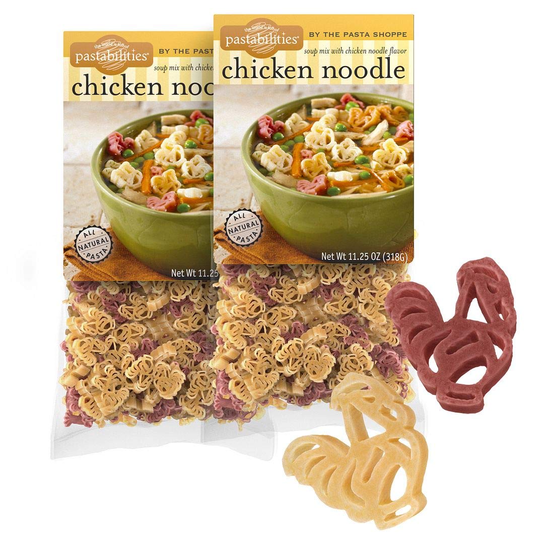 Pastabilities Fun Shaped Pasta For Kids - Chicken Shaped With Chicken Soup Mix - Animal Theme, Non-Gmo Natural Wheat Pasta, All-Natural, Kosher Certified, Made In The Usa, (2 Pack,11.25 Oz)