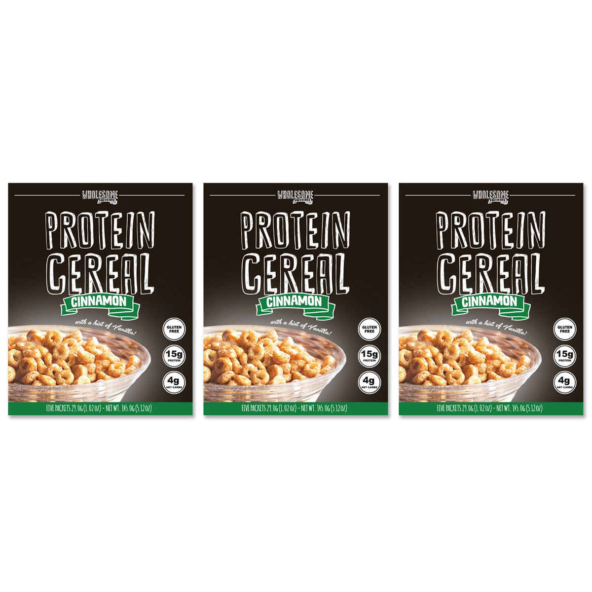 3 Pack Protein Cereal, Low Carb Cereal, High Protein Cereal, 15g Protein, 6g Net Carbs, High Performance Cereal, Macro-Controlle