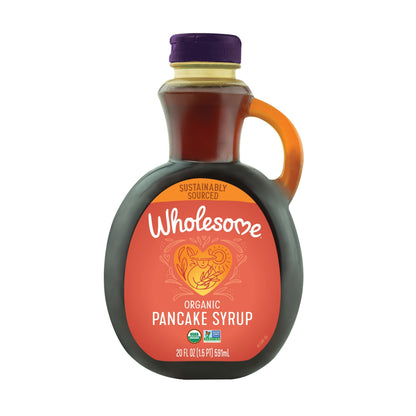 Wholesome Sweeteners 20-Ounce Organic Pancake Syrup, Non GMO, Gluten Free & Vegan, Perfect for Pancakes, Waffles and More, 6 Pac