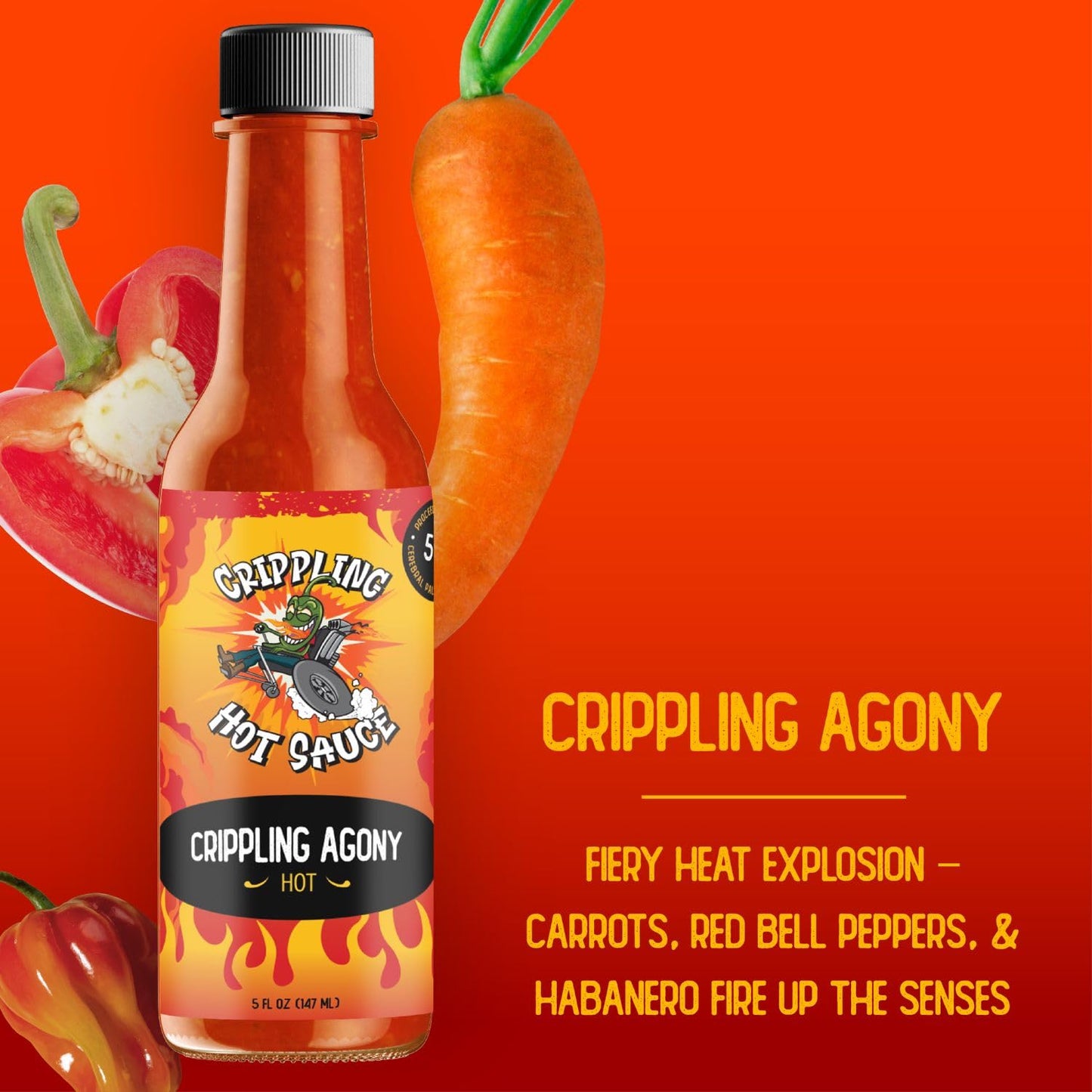 Crippling Hot Sauce Variety Pack - 5 Gourmet Hot Sauces - Smoky, Tangy, Fiery, Sweet, And Savory - Hot Sauce For Grilling, Tacos, Burgers & More - Hot Sauce Gift Set - 5% Proceeds For Cerebral Palsy (5 Pack, Crippling Decisions Variety Pack)
