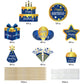 Lnlofen 48Pcs Happy Birthday Cake Toppers Decorations For Boys Men, Blue Gold Birthday Cupcake Toppers, 16Th 21St 30Th 40Th 50Th